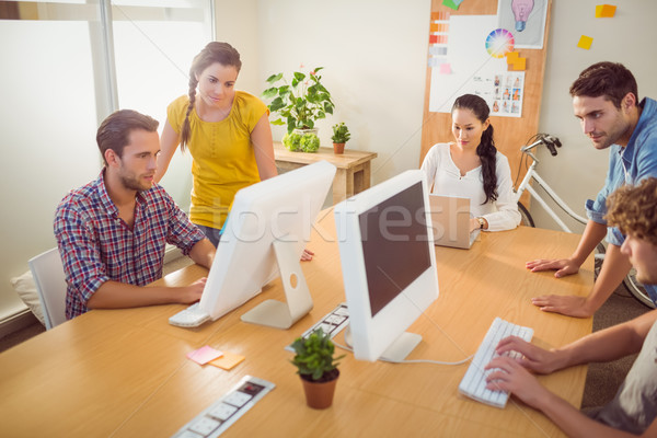 Uważny zespół firmy pracy laptopy jasne biuro Zdjęcia stock © wavebreak_media