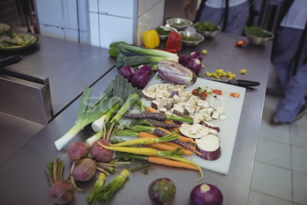 Close-up of chopped vegetables on kitchen worktop Stock photo © wavebreak_media