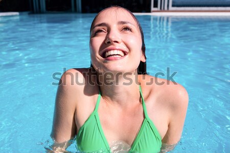 Portré gyönyörű nő dől napos idő boldog fürdő Stock fotó © wavebreak_media