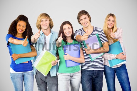 Heureux collège élèves blanche [[stock_photo]] © wavebreak_media