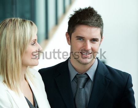 Souriant affaires Homme collègue travail femme [[stock_photo]] © wavebreak_media