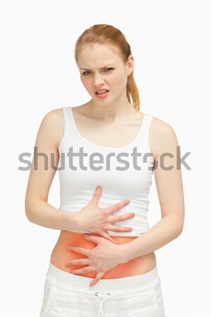 Sofferenza donna mani stomaco bianco femminile Foto d'archivio © wavebreak_media