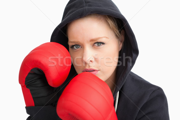 Woman boxing against white background Stock photo © wavebreak_media