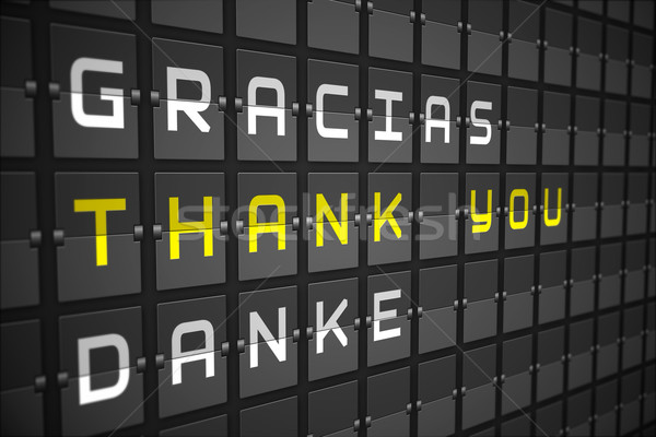 Thank you in languages on black mechanical board Stock photo © wavebreak_media