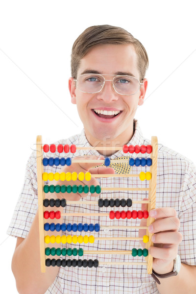 Abacus witte gelukkig mode glimlachend Stockfoto © wavebreak_media