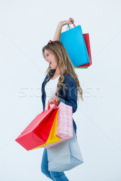 興奮した 女性 ショッピングバッグ 白 美 ストックフォト © wavebreak_media