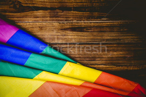 Homosexuell Stolz Flagge Holztisch erschossen Studio Stock foto © wavebreak_media