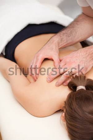 Woman enjoying a salt scrub massage Stock photo © wavebreak_media