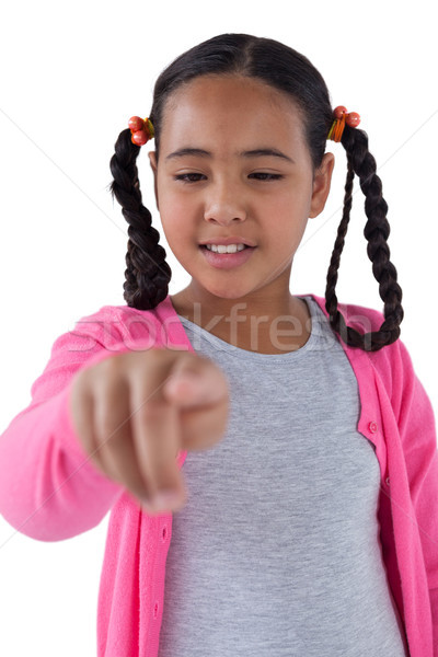 Meisje touch onzichtbaar scherm witte kind Stockfoto © wavebreak_media
