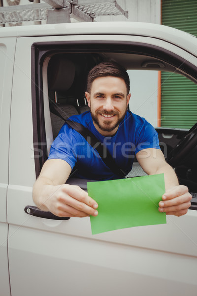Férfi ül furgon néz ki ablak Stock fotó © wavebreak_media