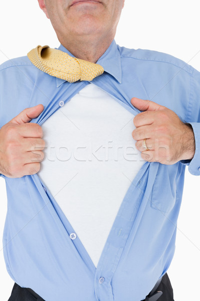 Man tearing his blue shirt like a superhero Stock photo © wavebreak_media