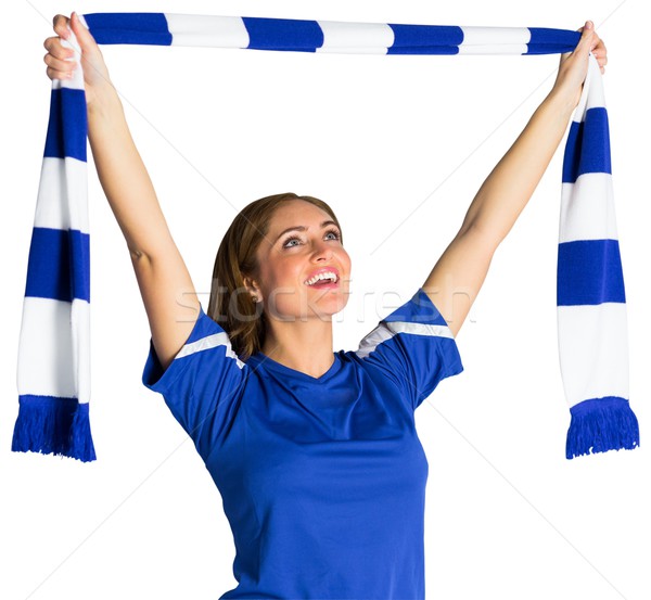 Pretty football fan waving scarf Stock photo © wavebreak_media