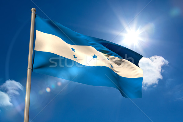 Honduras bandeira mastro de bandeira blue sky sol luz Foto stock © wavebreak_media