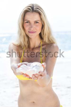 Ziemlich bikini halten Strand Stock foto © wavebreak_media