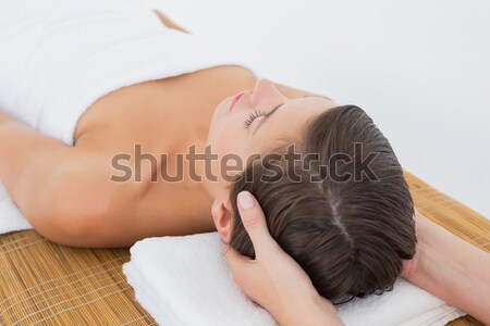 Foto stock: Mujer · atractiva · cabeza · masaje · spa · centro