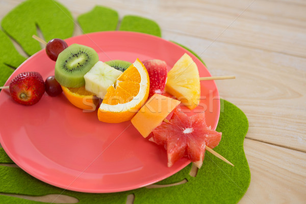 Primer plano frutas placa alimentos manzana verano Foto stock © wavebreak_media