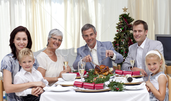 Foto stock: Familia · comer · Turquía · Navidad · cena · casa