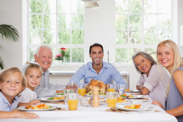 Family smiling at thanksgiving Stock photo © wavebreak_media