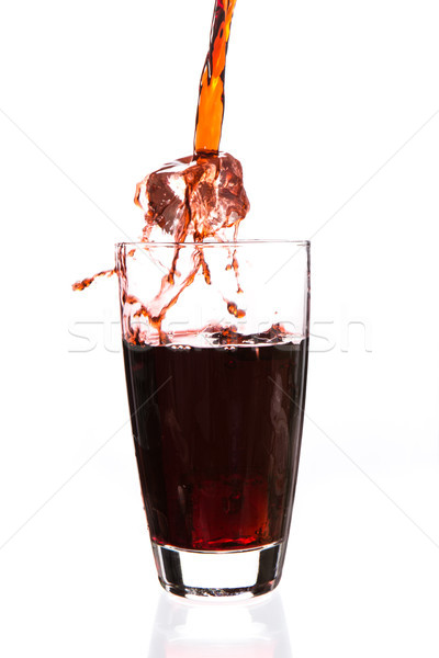 Ice cube falling in a glass being filled Stock photo © wavebreak_media