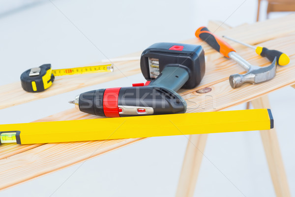 Construction tools on workbench Stock photo © wavebreak_media