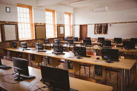 Stock photo: Empty computer room