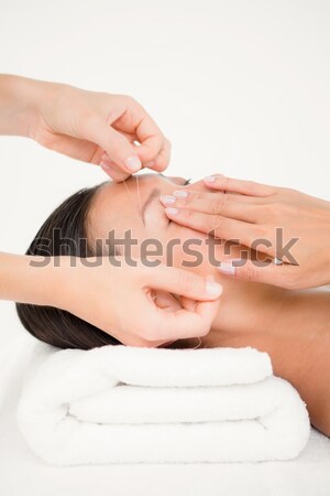 Séduisant jeune femme tête massage spa centre [[stock_photo]] © wavebreak_media