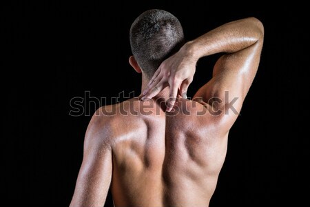 Jóképű testépítő keresztbe tett kar fekete szexi egészség Stock fotó © wavebreak_media