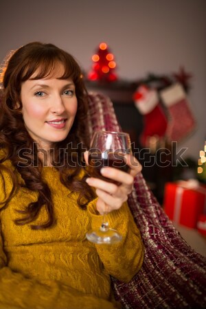 Composite image of portrait of young woman having cocktail at bar counter Stock photo © wavebreak_media