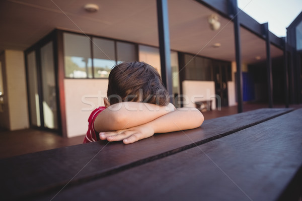 少年 リラックス 表 座って 学校 ストックフォト © wavebreak_media