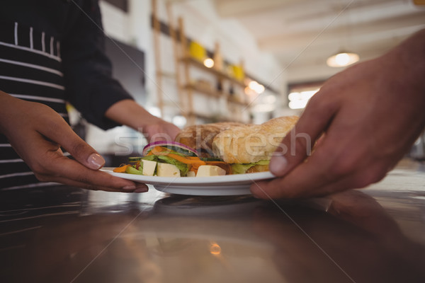 Stok fotoğraf: Garson · plaka · gıda · karşı