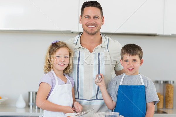 Foto stock: Familia · cookies · retrato · sonriendo · casa