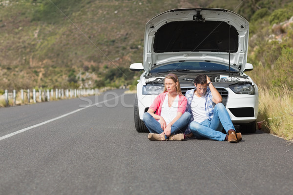 Casal carro lado estrada mulher homem Foto stock © wavebreak_media