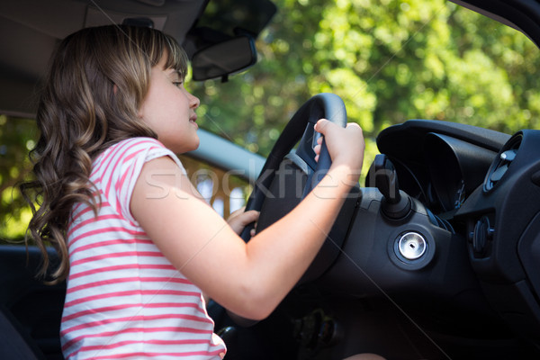 Conducere maşină fericit fată copil Imagine de stoc © wavebreak_media