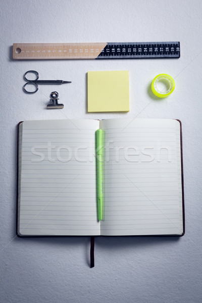 Stockfoto: Schrijfbehoeften · witte · kantoor · pen