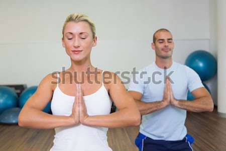 Stockfoto: Vreedzaam · yoga · samen · vrouw