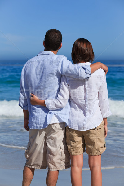 Enamored couple looking at the sea Stock photo © wavebreak_media