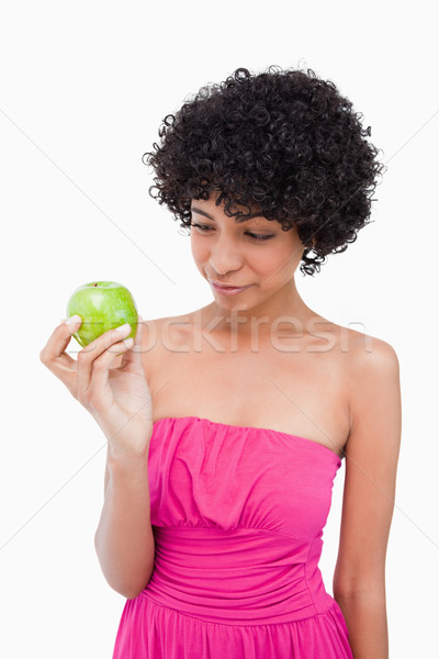 Stock foto: Schauen · grünen · Apfel · richtig