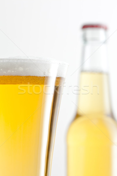 стекла бутылку полный пива белый фон Сток-фото © wavebreak_media