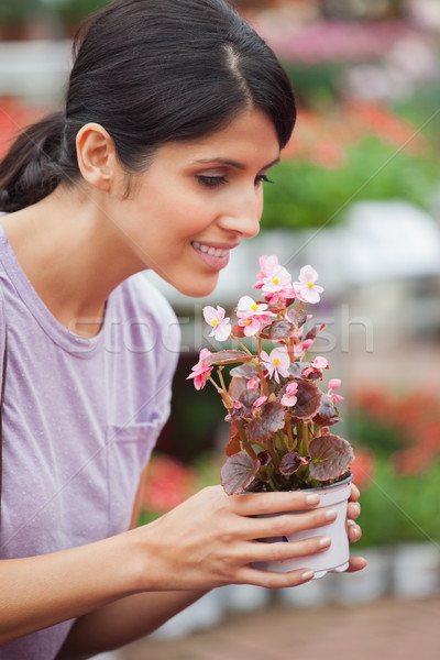 女性 花 花 笑顔 幸せ ストックフォト © wavebreak_media