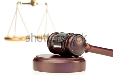 Gavel banging on white background Stock photo © wavebreak_media