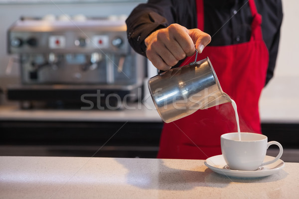 Бариста молоко Кубок кофе кафе Сток-фото © wavebreak_media