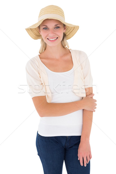 Portrait of attractive young woman wearing hat Stock photo © wavebreak_media