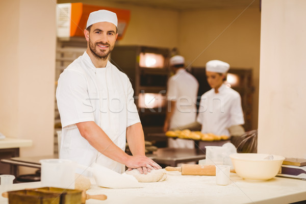 Foto stock: Padeiro · contrariar · comercial · cozinha · feliz