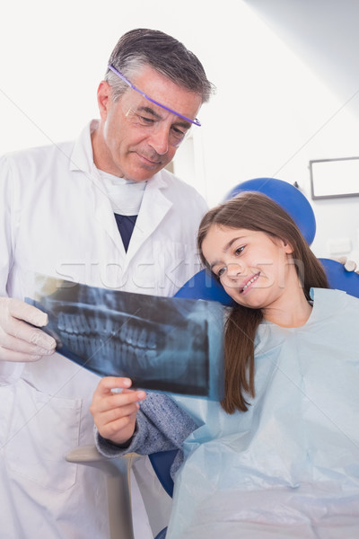 Pediatric dentist explaining to young patient the x-ray Stock photo © wavebreak_media