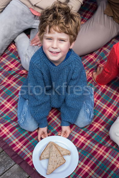 Szczęśliwą rodzinę piknik jezioro rodziny człowiek Zdjęcia stock © wavebreak_media