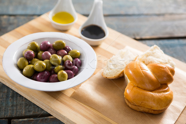 Gemarineerd olijven brood olijfolie voedsel Stockfoto © wavebreak_media