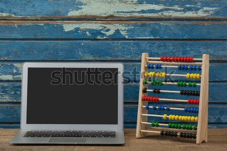 Spiel Laptop Holz blau Fenster Notebook Stock foto © wavebreak_media