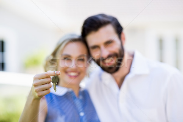 Pareja casa clave feliz mujer Foto stock © wavebreak_media