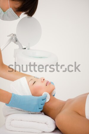 [[stock_photo]]: Serein · femme · up · chambre · main · sourire