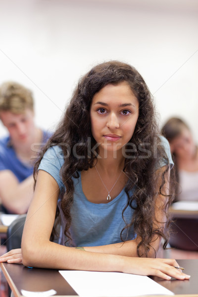 Portrait of serious students working on an assignment in a classroom Stock photo © wavebreak_media